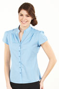 Mandarin Puff Sleeve Blouse